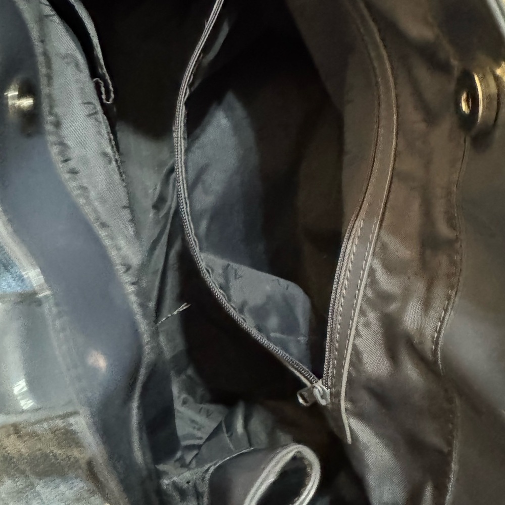 Armani Jeans Tote Blue Gray Patent Large - Picture 5 of 5